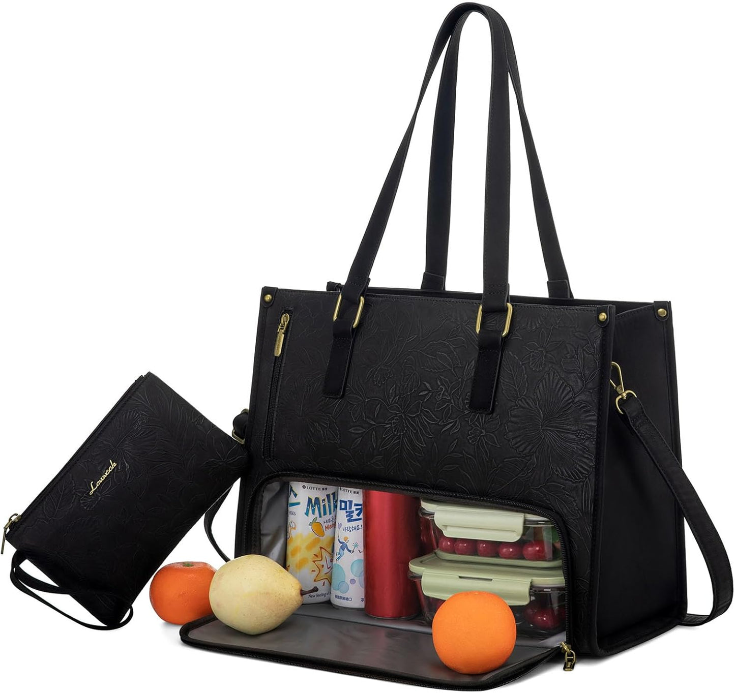 2Pcs Lunch Tote Shoulder Bag, 15.6"