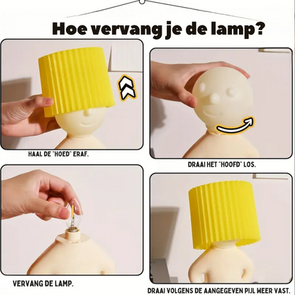 Het Bescheiden Mannetje | De lamp met humor