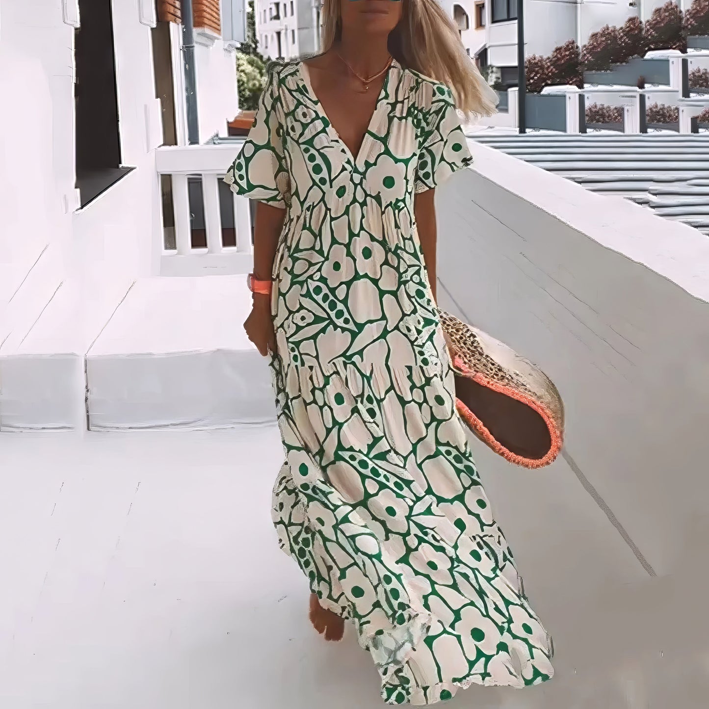 Maya | Lange zomerjurk met print