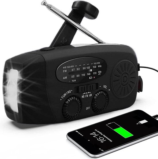 EmergencyCharge Pro | Noodradio, zaklamp en stroomvoorziening in 1