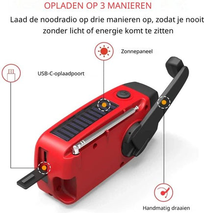 EmergencyCharge Pro | Noodradio, zaklamp en stroomvoorziening in 1