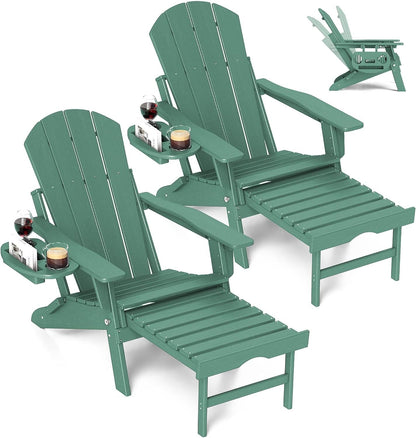Adjustable Adirondack Chair with Retractable Footrest