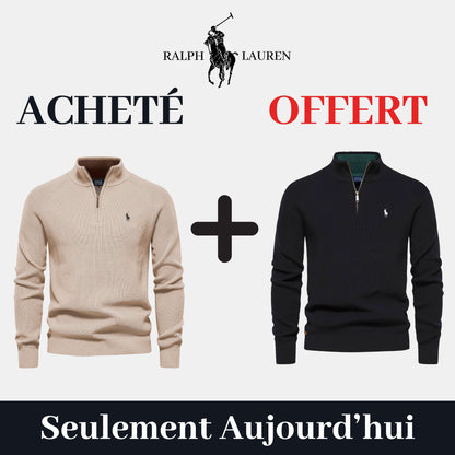 Pull Col Zippé  R&L 1+1 (DÉSTOCKAGE)