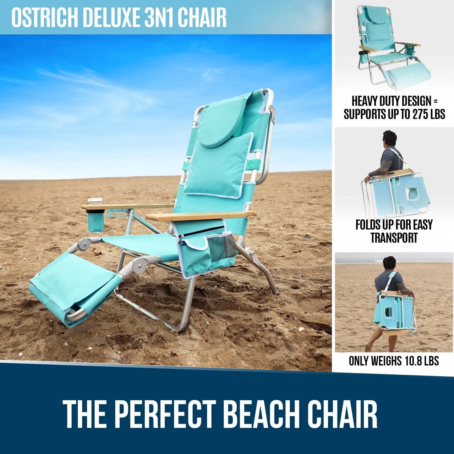 Compra 1 e ricevi 1 gratis 💺 Sedia sdraio 3-in-1 Ostrich 🎁